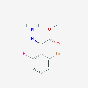 molecular formula C10H10BrFN2O2 B11718367 Ethyl 2-(2-bromo-6-fluorophenyl)-2-hydrazonoacetate 