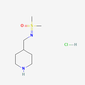 molecular formula C8H19ClN2OS B11718412 Dimethyl((piperidin-4-ylmethyl)imino)-l6-sulfanone hydrochloride 