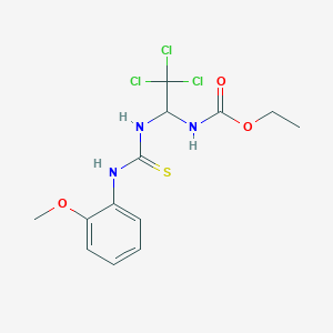 molecular formula C13H16Cl3N3O3S B11718519 Ethyl 2,2,2-trichloro-1-{[(2-methoxyanilino)carbothioyl]amino}ethylcarbamate 