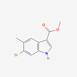 molecular formula C11H10BrNO2 B11718661 Methyl 6-Bromo-5-methylindole-3-carboxylate 
