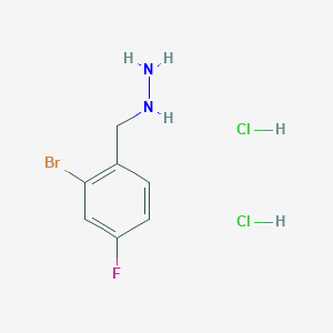 molecular formula C7H10BrCl2FN2 B11718693 (2-Bromo-4-fluorobenzyl)hydrazine dihydrochloride 
