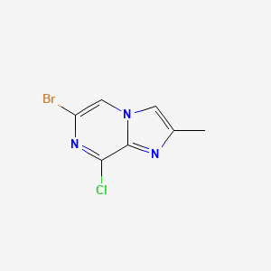 molecular formula C7H5BrClN3 B11718830 6-Bromo-8-chloro-2-methylimidazo[1,2-a]pyrazine 