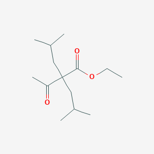molecular formula C14H26O3 B11718903 Ethyl 2-acetyl-4-methyl-2-(2-methylpropyl)pentanoate 