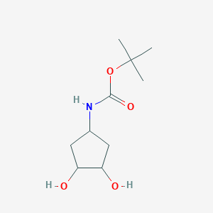 molecular formula C10H19NO4 B11718911 tert-Butyl N-(3,4-dihydroxycyclopentyl)carbamate 