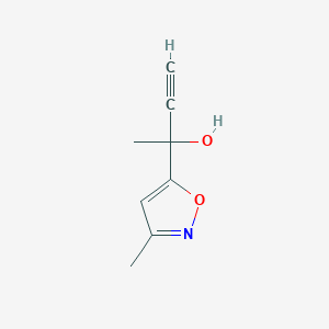 molecular formula C8H9NO2 B11719045 2-(3-Methylisoxazol-5-yl)but-3-yn-2-ol 