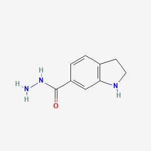 molecular formula C9H11N3O B11719071 2,3-dihydro-1H-indole-6-carbohydrazide 