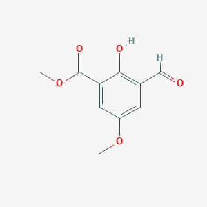 molecular formula C10H10O5 B11719123 Methyl 3-formyl-2-hydroxy-5-methoxybenzoate 
