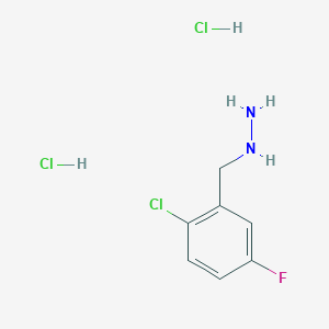 molecular formula C7H10Cl3FN2 B11719213 (2-Chloro-5-fluorobenzyl)hydrazine dihydrochloride 