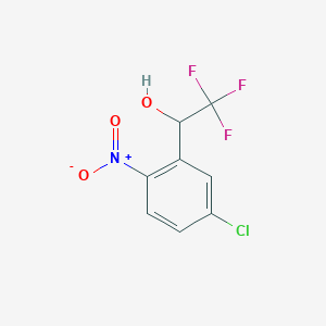 molecular formula C8H5ClF3NO3 B11719362 1-(5-Chloro-2-nitrophenyl)-2,2,2-trifluoroethan-1-ol 