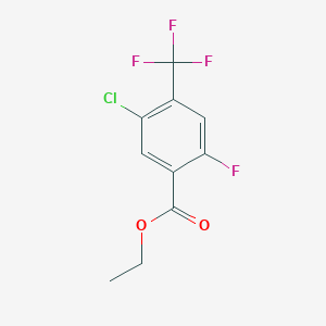 molecular formula C10H7ClF4O2 B11719452 Ethyl 5-chloro-2-fluoro-4-(trifluoromethyl)benzoate 
