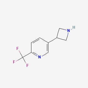 molecular formula C9H9F3N2 B11719516 5-(Azetidin-3-yl)-2-(trifluoromethyl)pyridine 