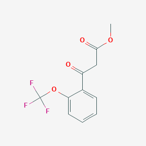 molecular formula C11H9F3O4 B11719621 Methyl 3-Oxo-3-[2-(trifluoromethoxy)phenyl]propionate 