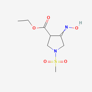 molecular formula C8H14N2O5S B11719653 Ethyl 4-(hydroxyimino)-1-methanesulfonylpyrrolidine-3-carboxylate CAS No. 1421312-65-3