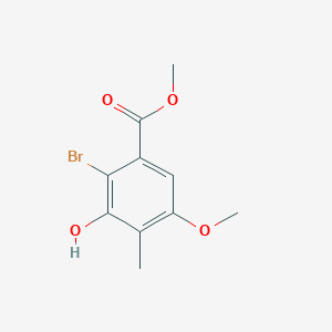 molecular formula C10H11BrO4 B11719656 Methyl 2-bromo-3-hydroxy-5-methoxy-4-methylbenzoate 