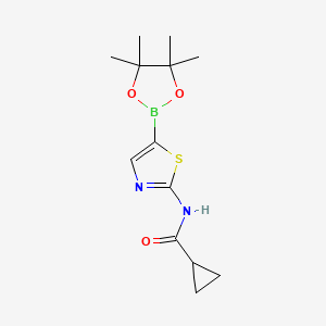 molecular formula C13H19BN2O3S B11719699 N-(5-(4,4,5,5-tetramethyl-1,3,2-dioxaborolan-2-yl)thiazol-2-yl)cyclopropanecarboxamide 