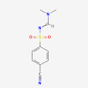 molecular formula C10H11N3O2S B11719705 N'-(4-cyanobenzenesulfonyl)-N,N-dimethylmethanimidamide 