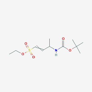 molecular formula C11H21NO5S B11719781 Ethyl 3-[(2-methylpropan-2-yl)oxycarbonylamino]but-1-ene-1-sulfonate 