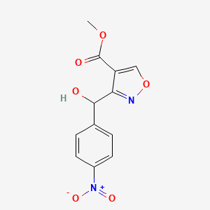 molecular formula C12H10N2O6 B11719973 Methyl 3-[Hydroxy(4-nitrophenyl)methyl]isoxazole-4-carboxylate 
