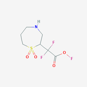 molecular formula C7H10F3NO4S B11720061 Fluoro 2-(1,1-dioxo-1,4-thiazepan-2-yl)-2,2-difluoroacetate 
