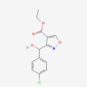molecular formula C13H12ClNO4 B11720093 Ethyl 3-[(4-Chlorophenyl)(hydroxy)methyl]isoxazole-4-carboxylate 