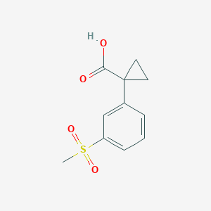 molecular formula C11H12O4S B11720187 1-[3-(Methylsulfonyl)phenyl]cyclopropanecarboxylic Acid 