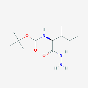 molecular formula C11H23N3O3 B11720202 tert-Butyl ((2S)-1-hydrazinyl-3-methyl-1-oxopentan-2-yl)carbamate 