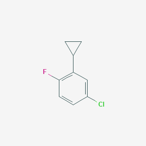 molecular formula C9H8ClF B11720210 4-Chloro-2-cyclopropyl-1-fluorobenzene 