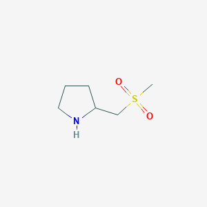molecular formula C6H13NO2S B11720240 2-(Methanesulfonylmethyl)pyrrolidine 
