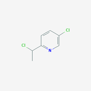 molecular formula C7H7Cl2N B11720393 5-Chloro-2-(1-chloroethyl)pyridine 