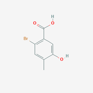 molecular formula C8H7BrO3 B11720432 2-Bromo-5-hydroxy-4-methylbenzoic acid 