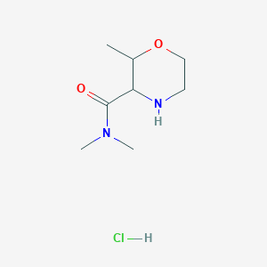 molecular formula C8H17ClN2O2 B11720498 N,N,2-trimethylmorpholine-3-carboxamide hydrochloride 