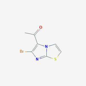 molecular formula C7H5BrN2OS B11720523 1-(6-Bromoimidazo[2,1-b]thiazol-5-yl)ethanone 