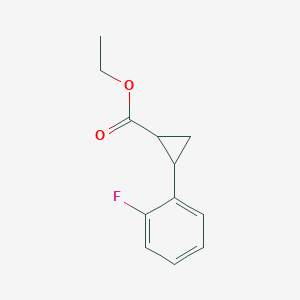 molecular formula C12H13FO2 B11720593 Ethyl 2-(2-fluorophenyl)cyclopropane-1-carboxylate 
