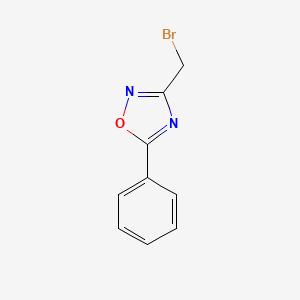 molecular formula C9H7BrN2O B11720674 3-(Bromomethyl)-5-phenyl-1,2,4-oxadiazole 