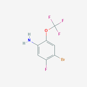 molecular formula C7H4BrF4NO B11720743 4-Bromo-5-fluoro-2-(trifluoromethoxy)aniline 