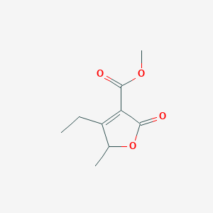 molecular formula C9H12O4 B117209 4-Ethyl-3-(methoxycarbonyl)-5-methyl-3,4-didehydro-gamma-butyrolactone CAS No. 142438-64-0
