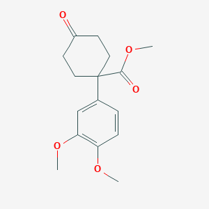 molecular formula C16H20O5 B11721129 Methyl 1-(3,4-Dimethoxyphenyl)-4-oxocyclohexanecarboxylate CAS No. 1385694-65-4