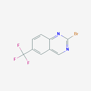 molecular formula C9H4BrF3N2 B11721243 2-Bromo-6-(trifluoromethyl)quinazoline 