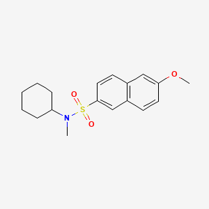 molecular formula C18H23NO3S B1172182 cyclohexyl[(6-methoxy(2-naphthyl))sulfonyl]methylamine 