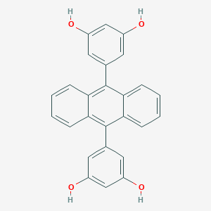molecular formula C26H18O4 B117228 9,10-Bis(3,5-dihydroxyphenyl)anthracene CAS No. 153715-08-3