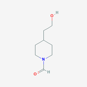 molecular formula C8H15NO2 B117235 4-(2-Hydroxyethyl)piperidine-1-carbaldehyde CAS No. 141047-47-4