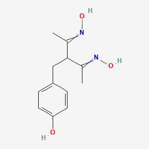 molecular formula C12H16N2O3 B11726332 4-[3-(Hydroxyimino)-2-[1-(hydroxyimino)ethyl]butyl]phenol 