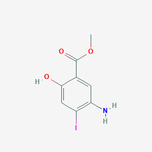 molecular formula C8H8INO3 B11726340 Methyl 5-amino-2-hydroxy-4-iodobenzoate 