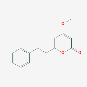 molecular formula C14H14O3 B117264 2H-吡喃-2-酮，4-甲氧基-6-(2-苯乙基)- CAS No. 3155-51-9