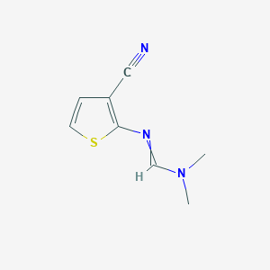 molecular formula C8H9N3S B11726511 N'-(3-cyanothiophen-2-yl)-N,N-dimethylmethanimidamide 