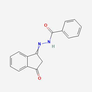 molecular formula C16H12N2O2 B11726529 N'-(3-oxo-2,3-dihydro-1H-inden-1-ylidene)benzohydrazide 