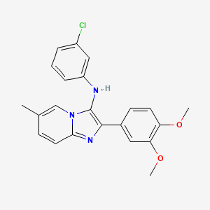 molecular formula C22H20ClN3O2 B1172698 N-(3-chlorophenyl)-2-(3,4-dimethoxyphenyl)-6-methylimidazo[1,2-a]pyridin-3-amine 