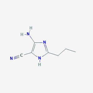 molecular formula C7H10N4 B117292 4-amino-2-propyl-1H-imidazole-5-carbonitrile CAS No. 150438-06-5