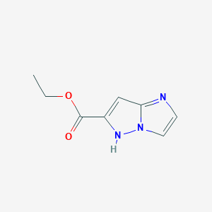 molecular formula C8H9N3O2 B117297 Ethyl 1H-imidazo[1,2-b]pyrazole-6-carboxylate CAS No. 159181-77-8