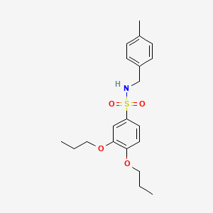 molecular formula C20H27NO4S B1173071 N-(4-methylbenzyl)-3,4-dipropoxybenzenesulfonamide 